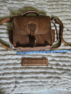 Classic Brown Leather Satchel - Tobasco